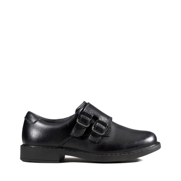 Clarks Boys Scala Street Kid School Shoes Black | USA-7981204